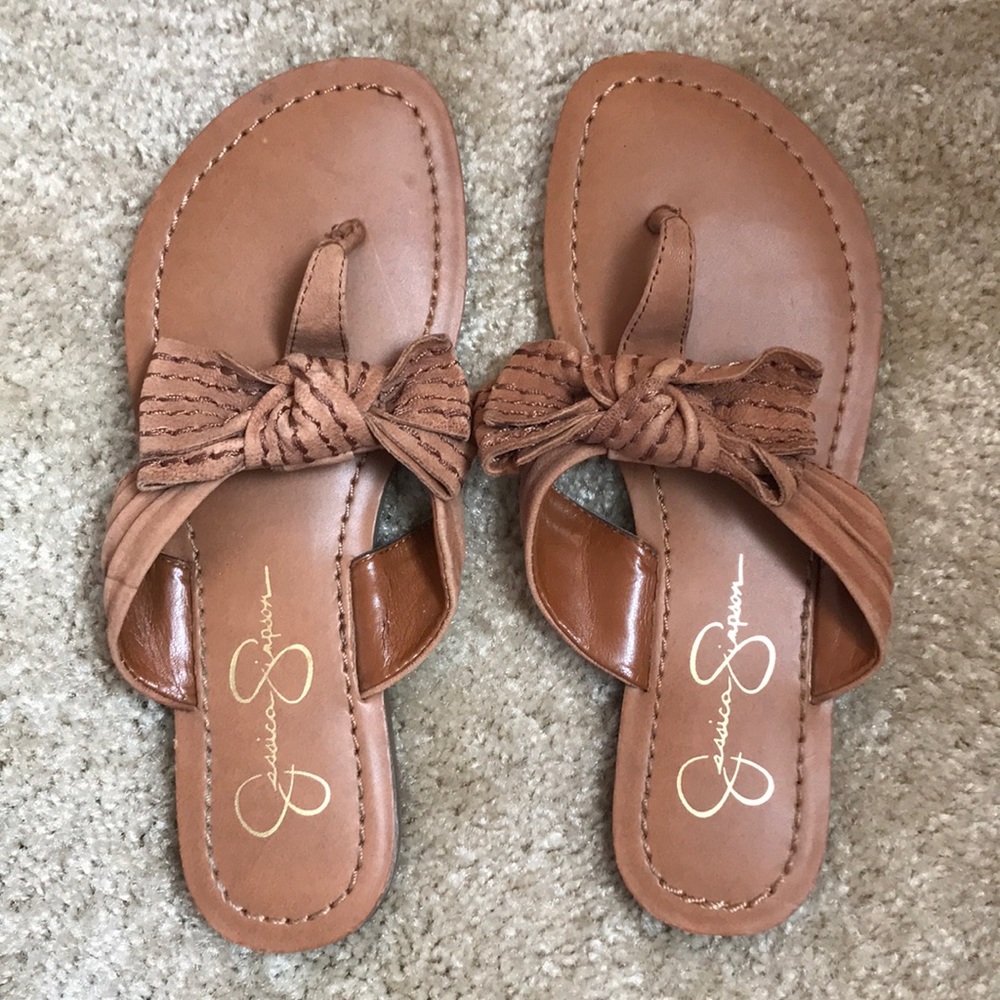 Jessica Simpson Leather Bow Sandals
